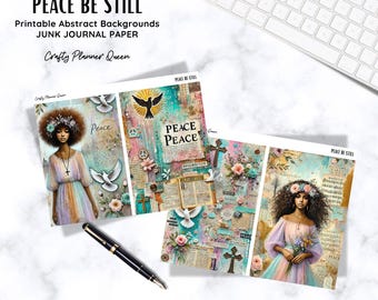 Abstract Faith Junk Journal Paper: Afrocentric Christian Ephemera (Digital Download)