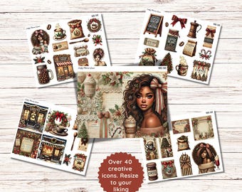 Christmas Cafe Printable Junk Journal Kit: Vintage Ephemera (PDF)