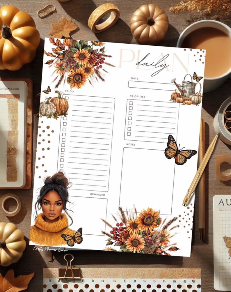 Autumn Daily Planner Printable: Foliage Fantasy, Set of 3 (PDF) - Etsy
