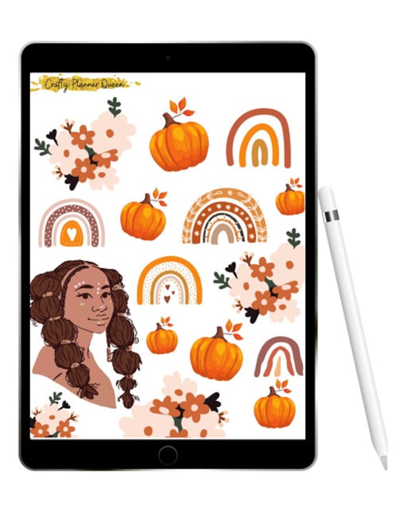 Fall Boho Clipart, Boho Autumn Elements, Fall Boho Rainbow, Instant Download