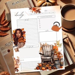 Herbst Sticker: Herbstlaub, Jahreszeitenkalender (Digitaler Download) Bild 2