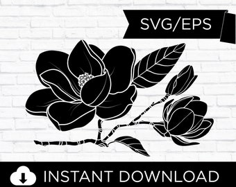 Download Magnolia flower svg | Etsy