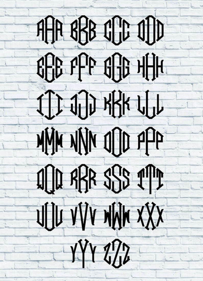 Diamond Monogram Embroidery Style Alphabet | Font | SVG | EPS ...