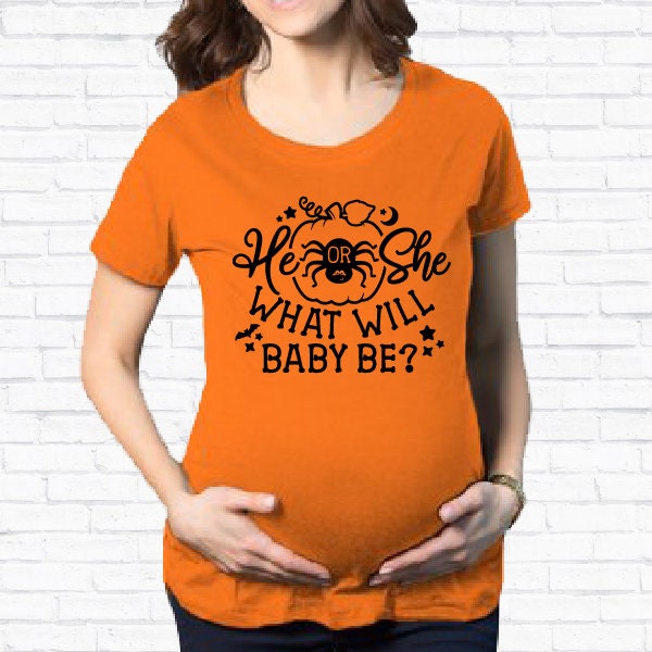 Discover Halloween Gender Reveal Shirt Graphic | Pregnancy Announcement | SVG | EPS | Instant Download | Cricut | Silhouette