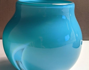 Round Teal Window Vase