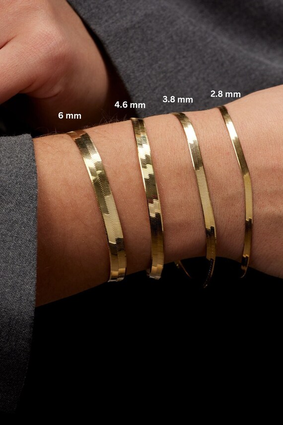 10k gold herringbone bracelet online