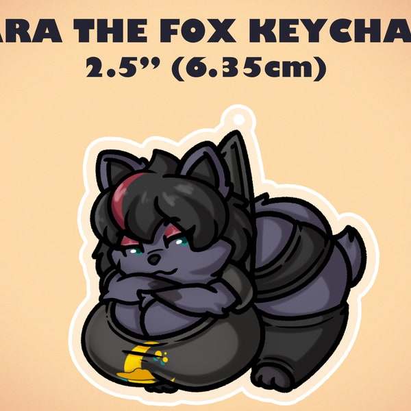 Zara The Fox Dangling Chibi Keychain Charm - 2.5” Accessory - Furry Artwork Anthro