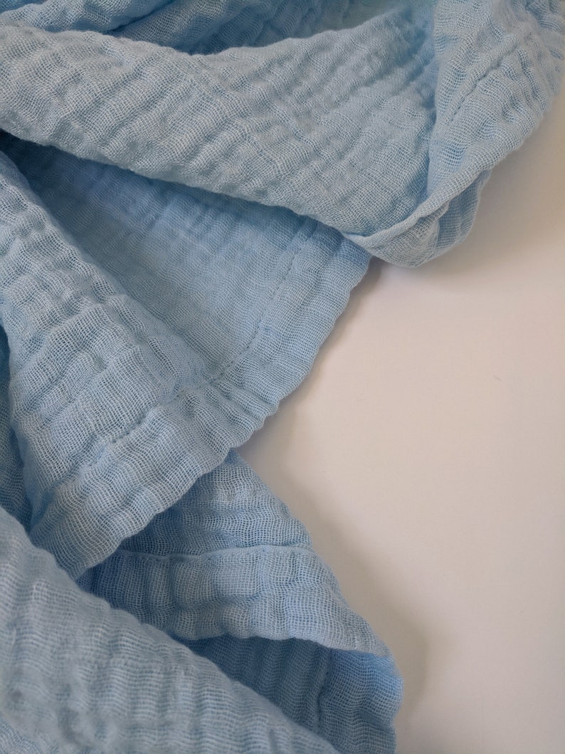 Large Muslin Swaddle Blanket Sky or Light Blue Baby Blanket Etsy
