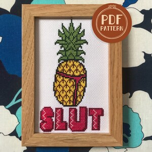Schema punto croce troia ananas / Schema punto croce troia / Schema punto croce facile