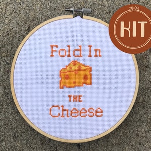 Schitt&#39;s Creek Cross Stitch Kit | Fold In The Cheese Cross Stitch Kit | Schitt&#39;s Creek Cross Stitch | Easy Cross Stitch Kit