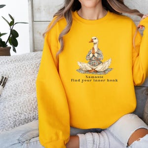 Funny Yoga Goose Sweatshirt, Meditating Goose Hoodie, Relaxing Zen Honk Shirt, honk yoga sweatshirt, yoga lover gift, quirky yoga sweatshirt