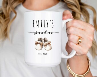 Personalized Grandma Mug: Custom Grandparent Gift, First Time Grandma Reveal