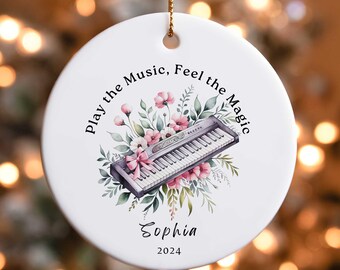 Personalized Keyboard Ornament Custom Pianist Recital ornament gift for keyboard student Christmas gift Musician Gift Music Ornament 269