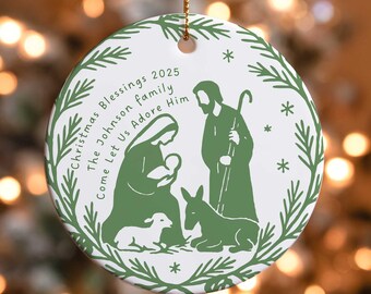 Nativity Christmas Ornament – Holy Family Ornament, Religious Christmas Decor, Christian Gift, Manger Scene Ornament, Faith Keepsake  49