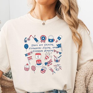 4th of July Doodle Shirt: Patriotic Independence Day Tee