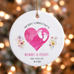 Merry Christmas Mommy and Daddy See You in 2025 Expecting parents ornament personalized pregnancy ornament parents to be gift christmas  z46