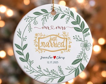 Our First Christmas As Mr and Mrs Ornament, First Christmas Married Ornament, Personalized Married Christmas Ornament, Marriage Gift O017