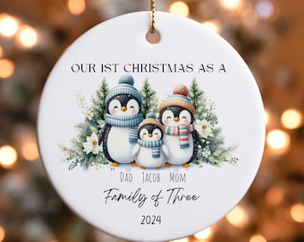 Christmas Ornament With Family Member Name Personalized Family Ornament Family of 3 4 5 Ornament Christmas Keepsake Christmas Tree Decor 134