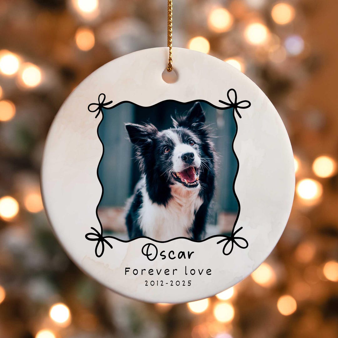 Personalized Pet Memorial Photo Ornament: Dog Sympathy Gift, Custom ...