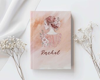 Personalized Hardcover Journal: Elegant Floral Keepsake Notebook