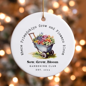Custom Gardening Ornament, Personalized Gardening Gift, Gardening Gifts for Women, Gift For Gardener, Horticulture Christmas Ornament 261