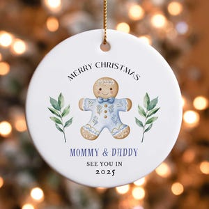 Merry Christmas Mommy and Daddy See You in 2025 Expecting parents ornament personalized pregnancy ornament parents to be gift christmas  226