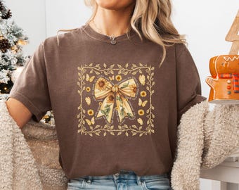 Camisa de mariposa y girasol: camiseta teñida en prenda con colores cómodos