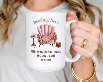 Personalized Book Club Mug Book Club Gift for Book Club Member Coffee Cup Book Club Gift for Her Custom Book Stack Coffee Mug Reader Gift 12