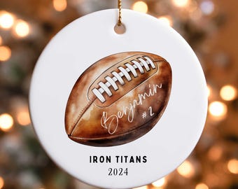 Personalize Football Ornament Custom Christmas Football Ornament Custom Sport Team Ornament Football Mom Gift Custom Football Keepsake  z255