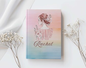 Personalized Hardcover Journal: Elegant Floral Keepsake Notebook