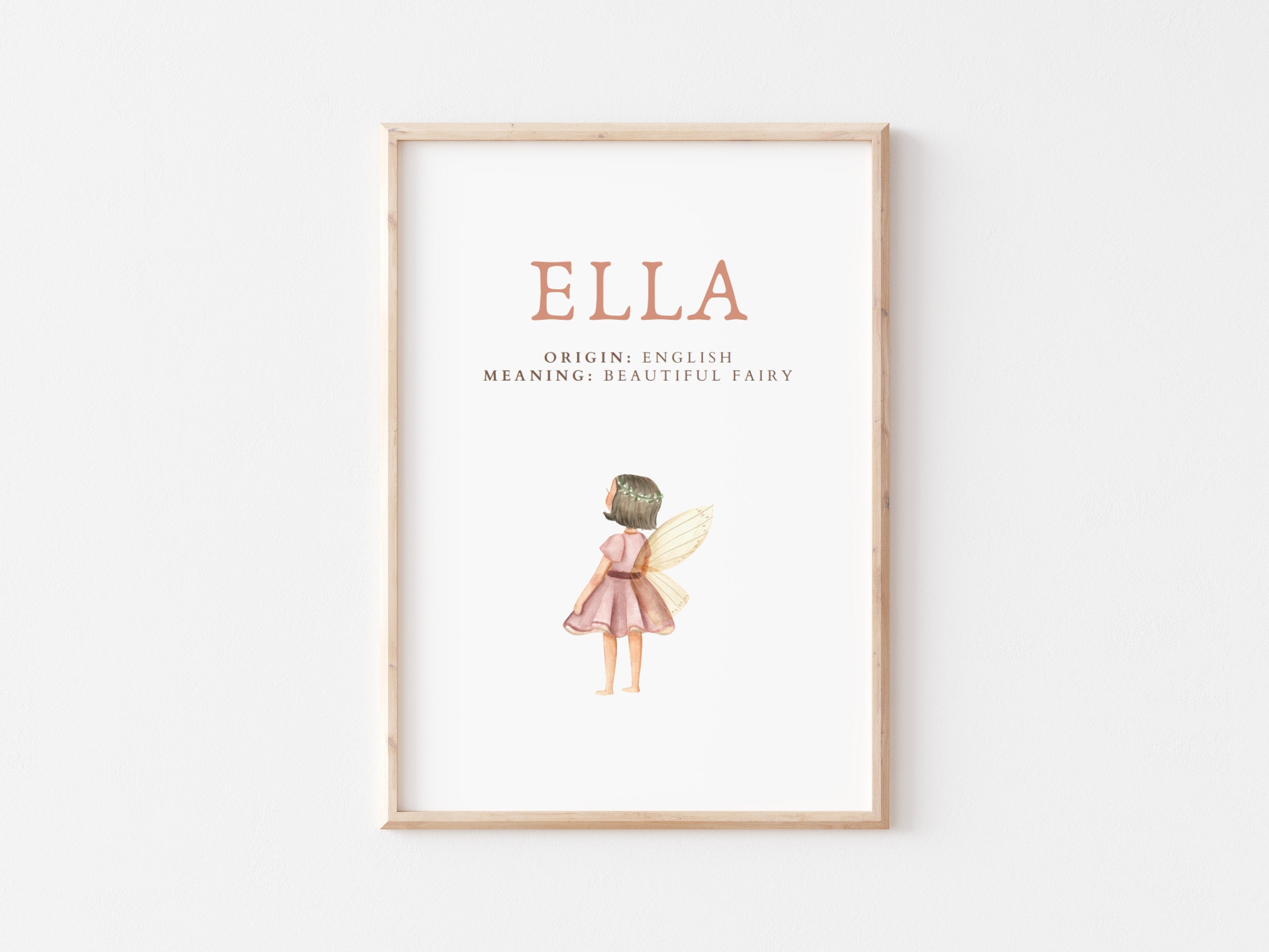 Ella Name Art Poster Name Meaning Girl T Pink Nursery Etsy