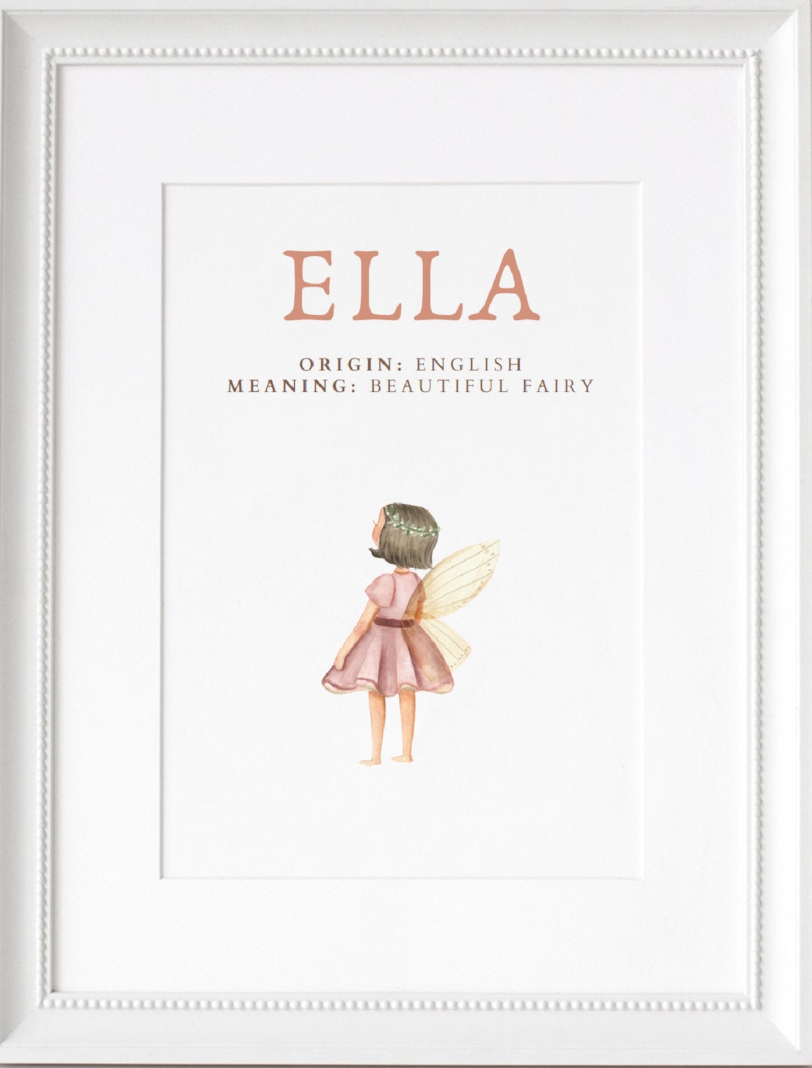 Ella Name Art Poster Name Meaning Girl Gift Pink Nursery Etsy