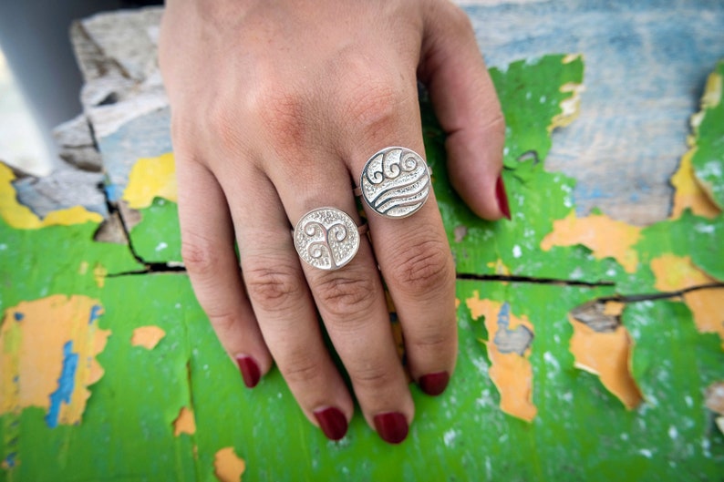 Wave Ring Element Symbol Ring Ethical Jewelry Spiritual Jewelry Water Ring Taoism 5 Elements Ring Meditation Jewelry Bali