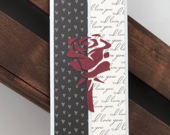 Handmade I Love You Card | Rose I Love You Card | Card for Anniversary | Valentine's Day Card