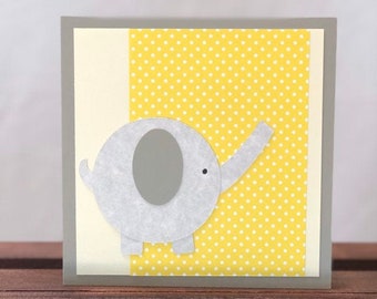 Baby Elephant Greeting Card | Elephant Card | Baby Shower Card | Neutral Baby Card | New Baby Card | New Mom Card | Handmade Card