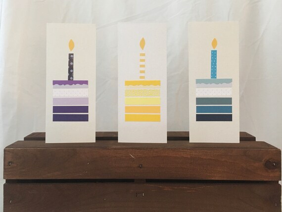 Handmade Birthday Card Birthday Cake Card Birthday Candle | Etsy