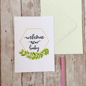 New Baby Card, Watercolor Card, Newborn Card, Greeting Cards Set, Congratulations Card, New Mom Gift, Unisex Card, Baby Shower Gift