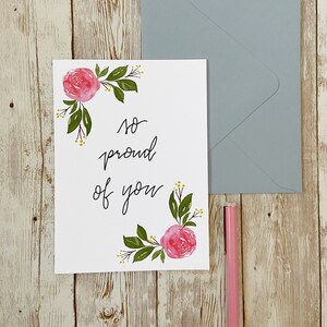 Friendship Card, Abstract Flowers, Watercolor Congratulations, Achievement Card, Girlfriends Card, Floral Greeting Card, Roses Card, Friend