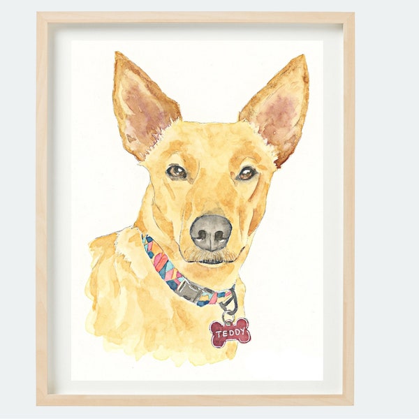 Modern Pet Portrait hand painted on paper,Custom Watercolour Painting from your photo,Dog or Cat Portrait,Original art,Unique Christmas Gift