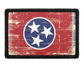 Tennessee State Flag - Color - Distressed - Removable Patch