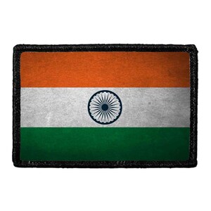 India Flag - Color - Distressed - Removable Patch