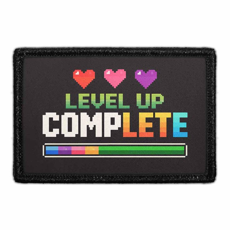 Level Up Complete     - Meta Data - Crop Image Text - - Removable Patch - Pull Patch - Removable Patches For Authentic Flexfit and Snapback Hats