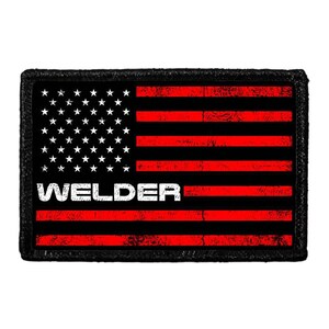 Welder - US Flag - Red - Removable Patch