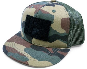 YOUTH KIDS US Army Green Camouflage Trucker Mesh Curved Peak Camo Cap Hat 