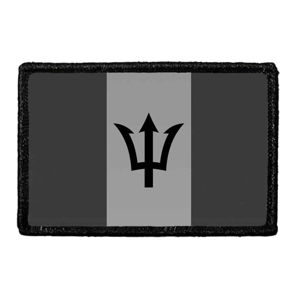 Barbados Flag - Black and White - Removable Patch