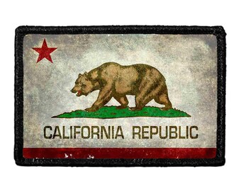 California State Flag - Color - Distressed - Removable Patch
