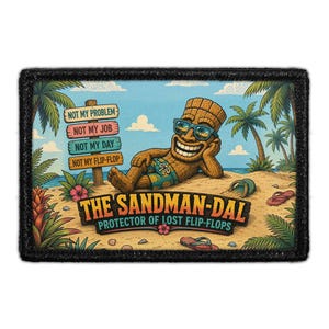 The Sandman-dal - Protector of Lost Flip-Flops - Removable Patch