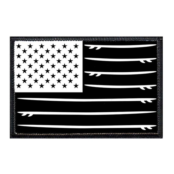 US Flag Patch - Black-White