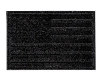 American Flag - Black Leather - Removable Patch