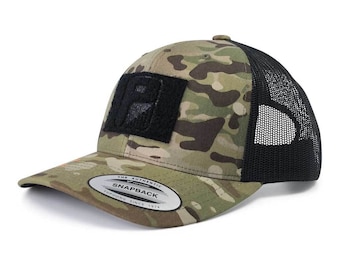 MULTICAM® Retro Trucker Pull Patch Hat by SNAPBACK - Camo and Black